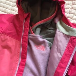 The North Face snow suit with fleece 6-12 months